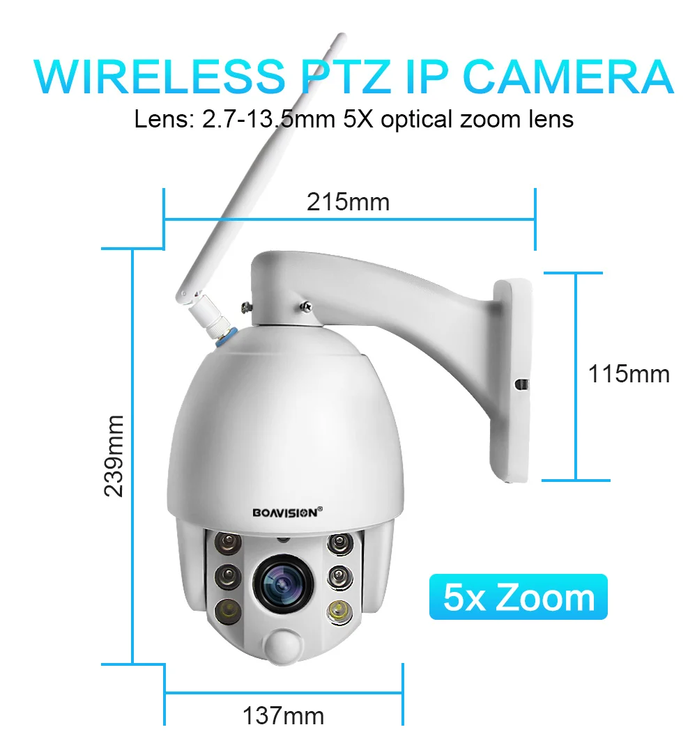 Wifi PTZ IP камера беспроводная 1080P открытый купол 5X 10X оптический зум полноцветный ночного видения CCTV камера безопасности двухстороннее аудио