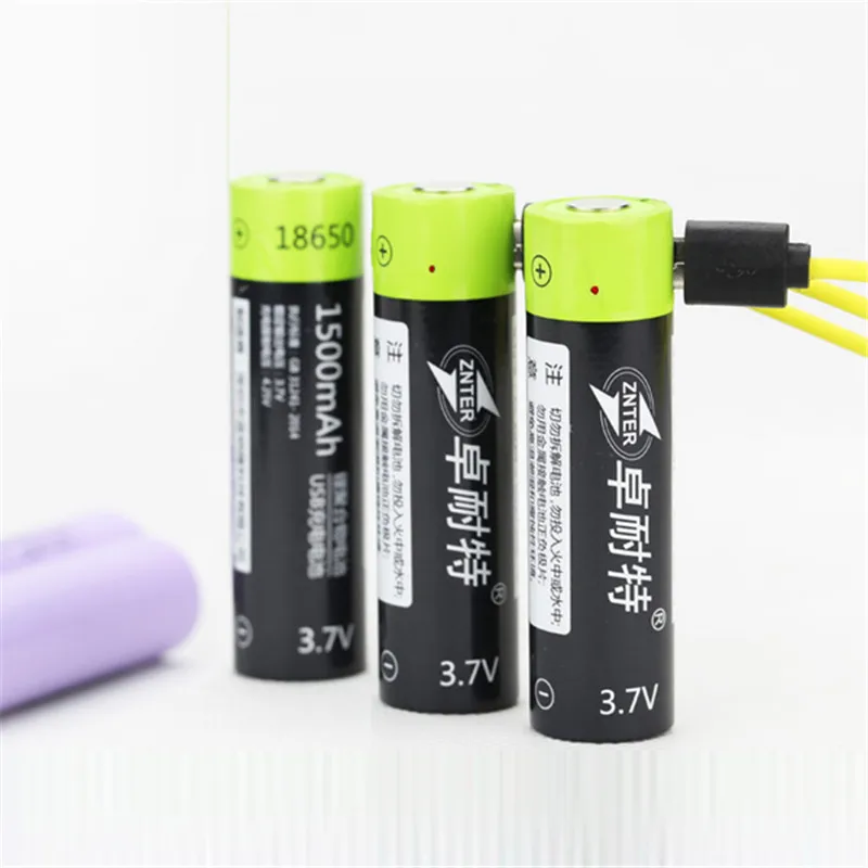 ZNTER 18650 3 7 V 1500mAh USB перезаряжаемая Lipo батарея для радиоуправляемых передатчиков |