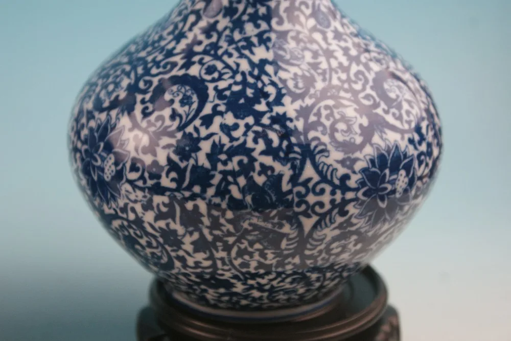 Синий и белый фарфор китайская старинная ручная роспись атмосферная ваза|vase