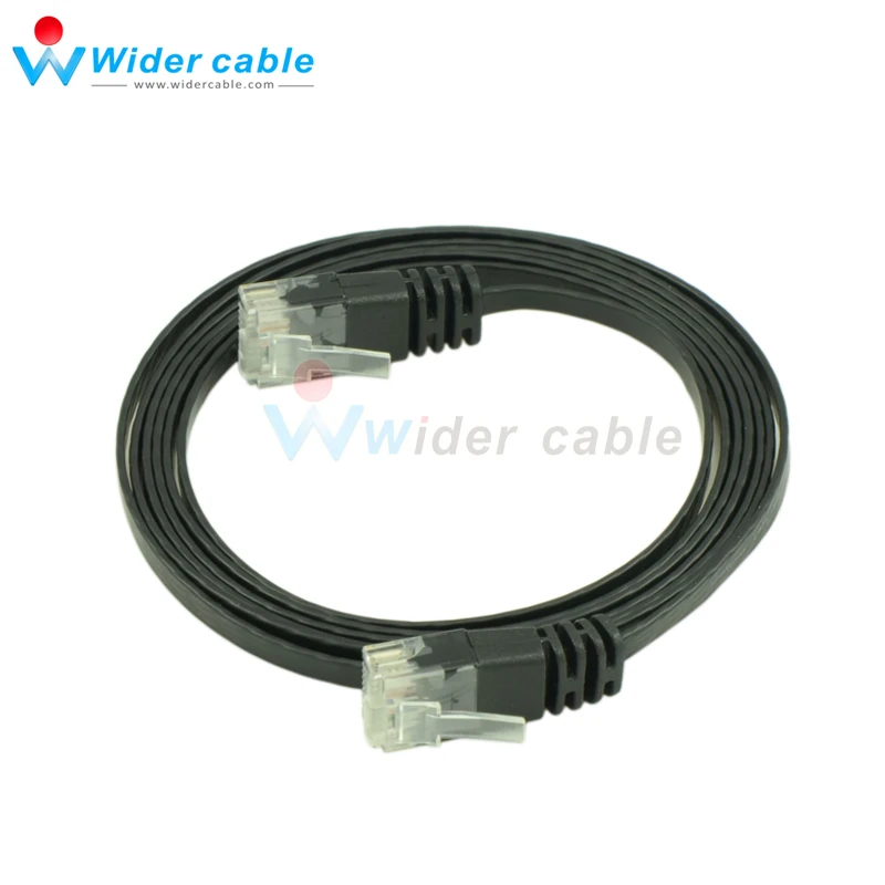 

5FT High Quality Thin Network Lan Wire Black Color Flat Cat6 Ethernet Cable For Intenret 1.1mm thickness