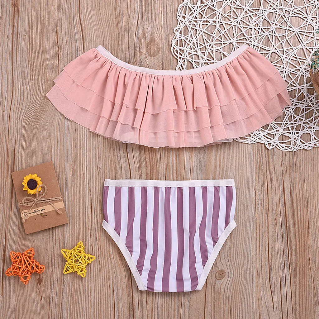 Милые детские купальники принцессы для маленьких девочек комбинезон из двух предметов купальник бикини