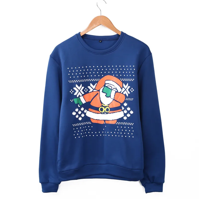 Толстовки унисекс для мужчин и женщин свитшот с круглым вырезом Сантой страшный