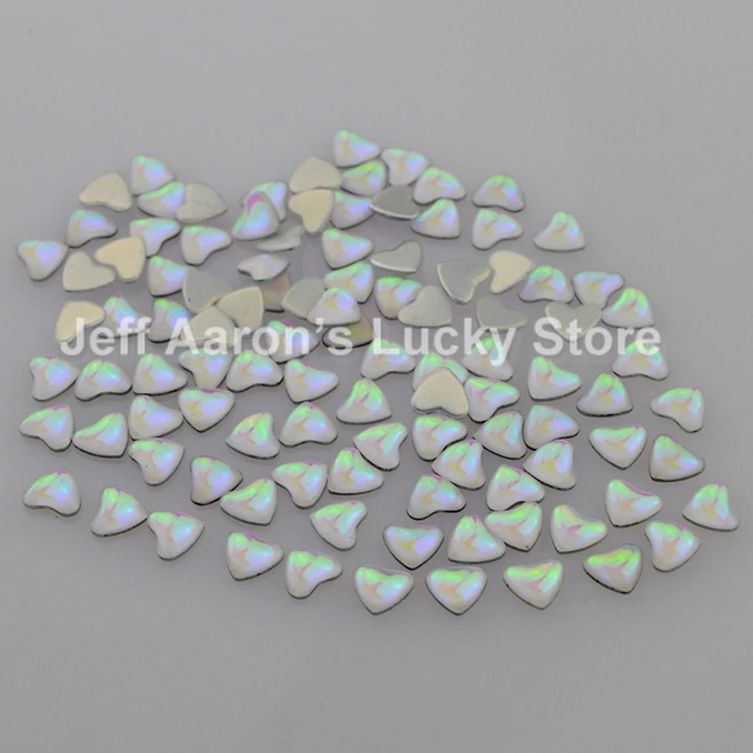 100 шт сердце Блестящие Стразы для ногтей 3d дизайна украшения наклейки