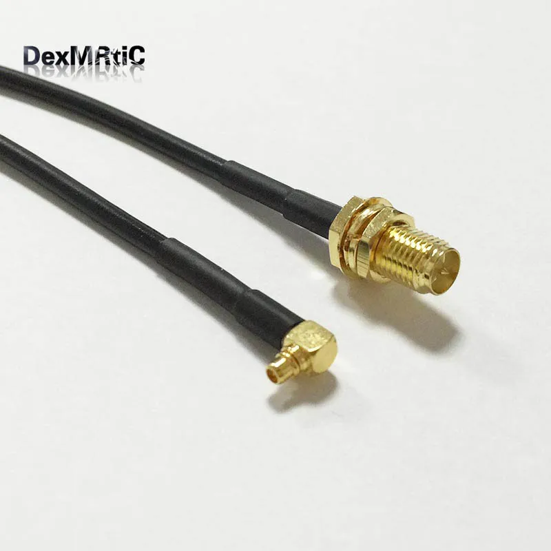 Беспроводной модемный кабель MMCX Мужской правый угол к RP SMA женский гайка штыревой