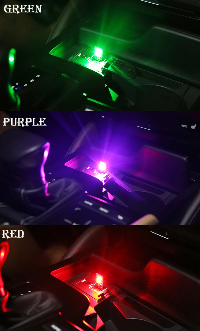 

Colorful LED USB Atmosphere Light Atmosphere Lamp RGB LED Light Bulb For AMG Mercedes Audi Peugeot BMW VW Ford Skoda Kia Lexus