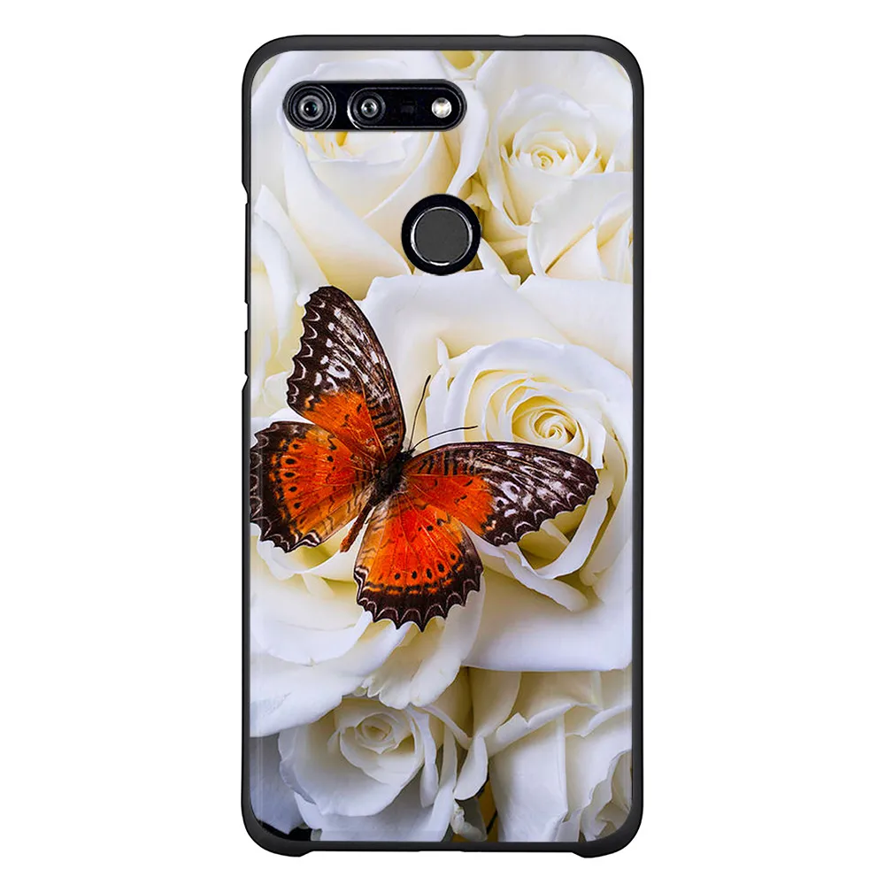 Мягкий Силиконовый ТПУ абстрактный чехол для телефона Honor 9 черный из 6A 7A 7X 7C 8 10 Y6