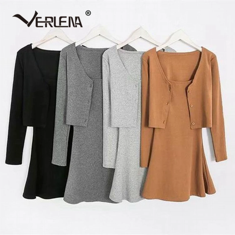 Verlena 2019 Женский комплект из двух предметов летнее платье на бретельках и кардиган