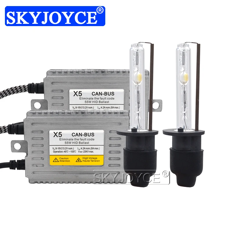 SKYJOYCE 12 В 55 Вт DLT X5B Canbus балласт комплект ксенон H7 H1 H3 H11 HB3 HB4 D2H Cnlight прямая лампа без