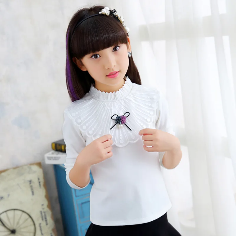 Новинка 2017 года кружевная рубашка для маленьких девочек сезон весна осень