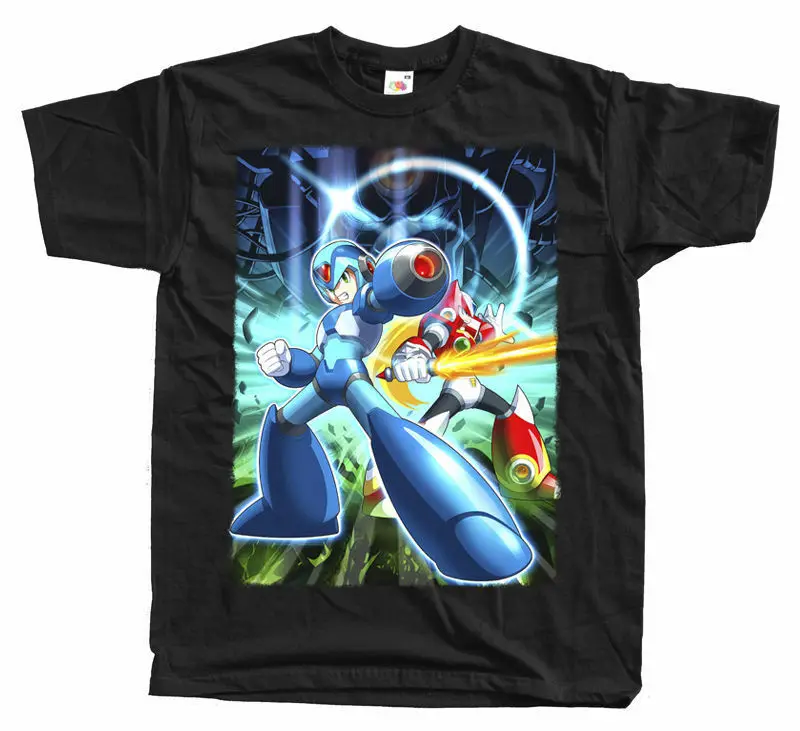 ROCKMAN MEGAMAN POSTER NES футболка Черная все размеры S 5XL Подарочная Футболка с принтом хип