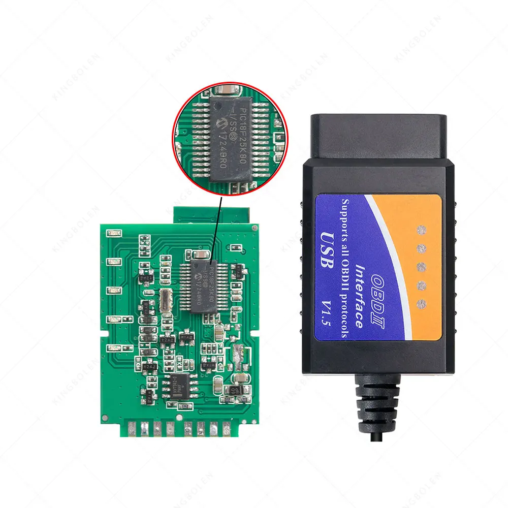 ELM327 V1.5 USB PIC18f25k80 чип OBD 2 Автомобильный диагностический инструмент OBD2 ELM 327 V 1 5