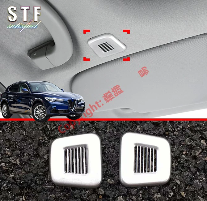 

ABS Pearl Chrome Interior Roof Air-Condition Vent Outlet Cover Trim For Alfa Romeo Stelvio 2017 2018 2019