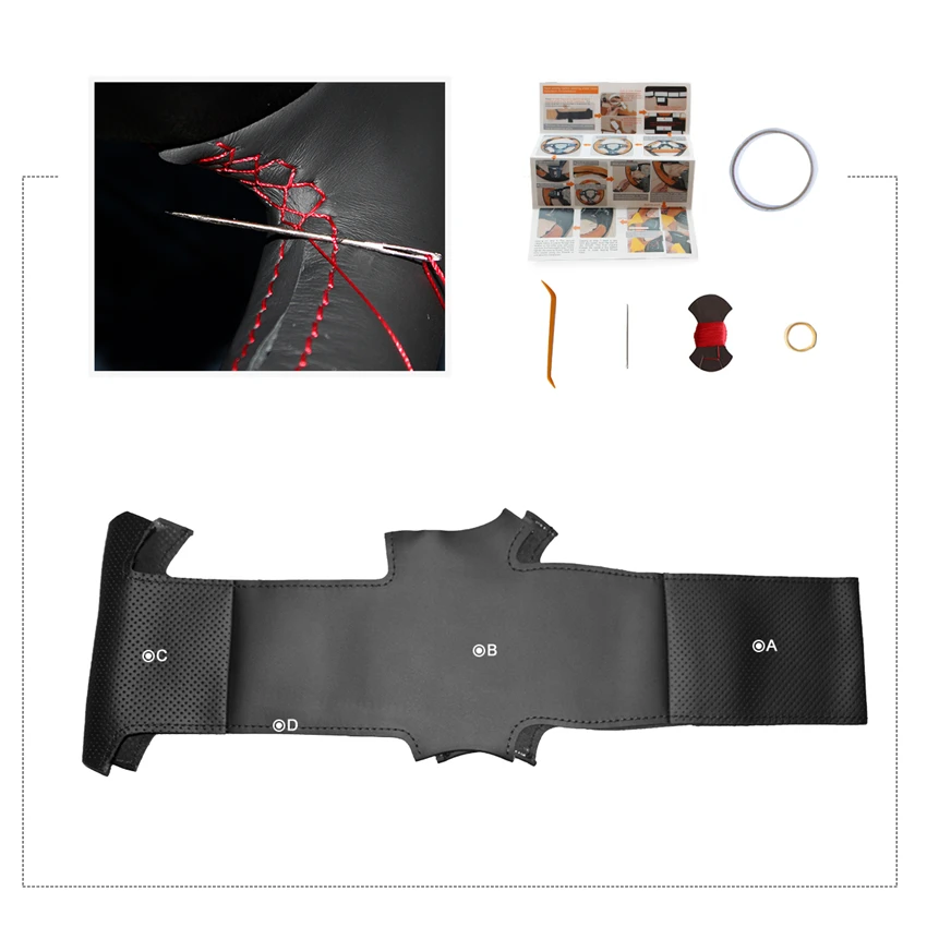 Чехол на руль автомобиля MEWANT черный чехол из искусственной кожи для Peugeot 308 2007 2013