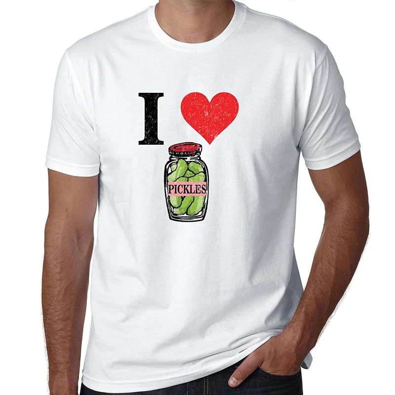 Графический Костюмы круглым вырезом короткий рукав я люблю соленья банку с