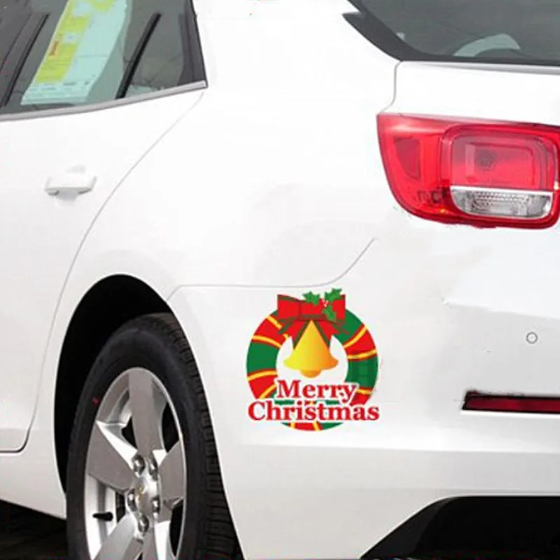 Merry Christmas Santa Claus Decoration Car Stickers Decals Vinyl Waterproof Reflective For Auto Accessories Styling | Автомобили и