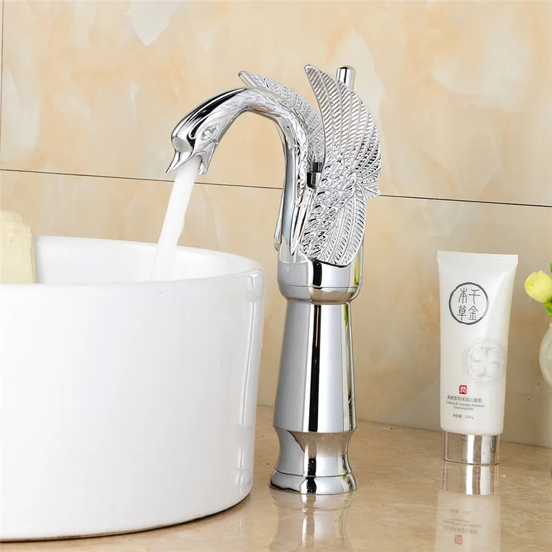 Бесплатная доставка дизайн роскошные медные ванной бассейна кран лебедь