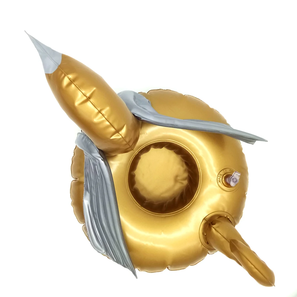 12 штук упак.! Надувные плавающие подставки для напитков в виде золотого единорога