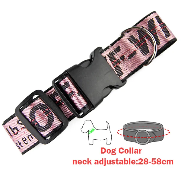 Pink Collar 1,6 м регулируемый ошейник и поводок для домашних животных, нейлоновый поводок, ошейник для щенков, поводок для беговых собак, поводок для маленьких щенков, кошек - Цвет: Pink Collar