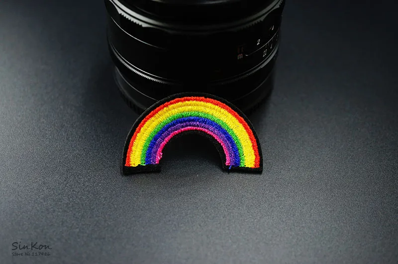 Радуга(Размер: 2,5X4,5 см) DIY тканевые значки патч вышитая аппликация швейная одежда наклейки аксессуары для одежды