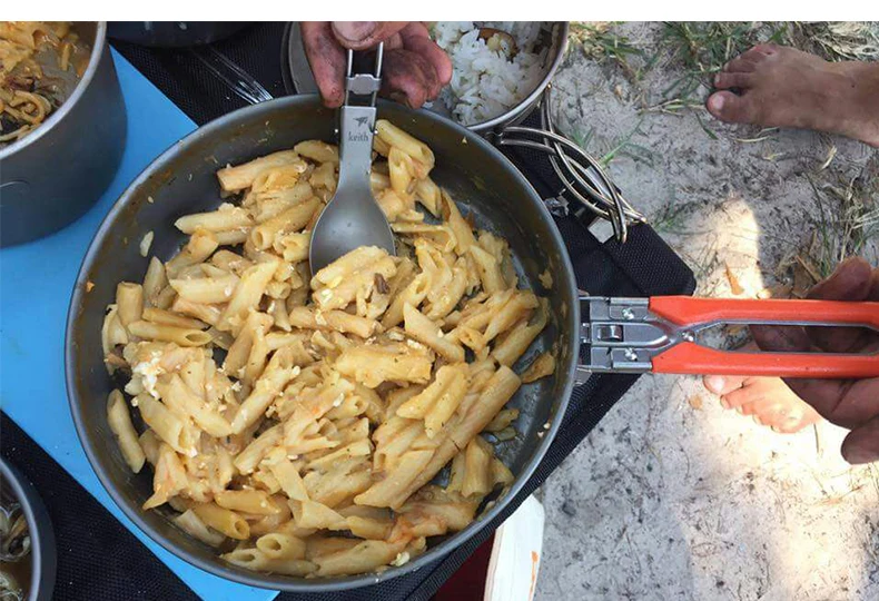 Огненный Клен Открытый Сковорода со складной ручкой для кемпинга Пешие прогулки Pinic портативный жесткий алюминиевый сплав 0.9L