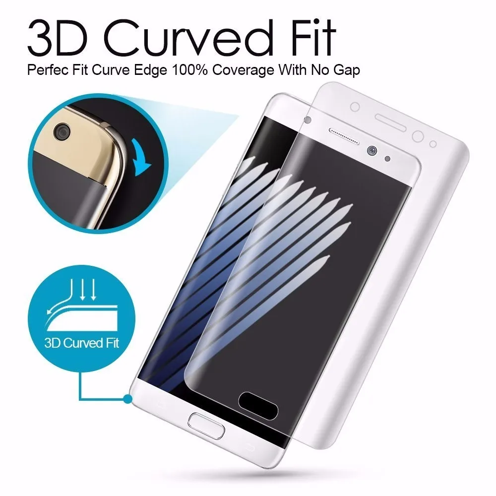 Защитная пленка с закругленными краями 3D для Samsung Galaxy S7 Edge S6 edge S8 Plus не закаленное