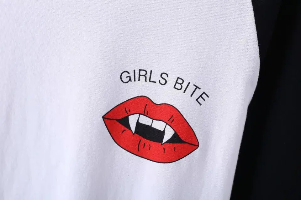 Женские футболки с принтом красных губ LUNDUNSHIJIA рукавом три четверти 2017|t-shirt for