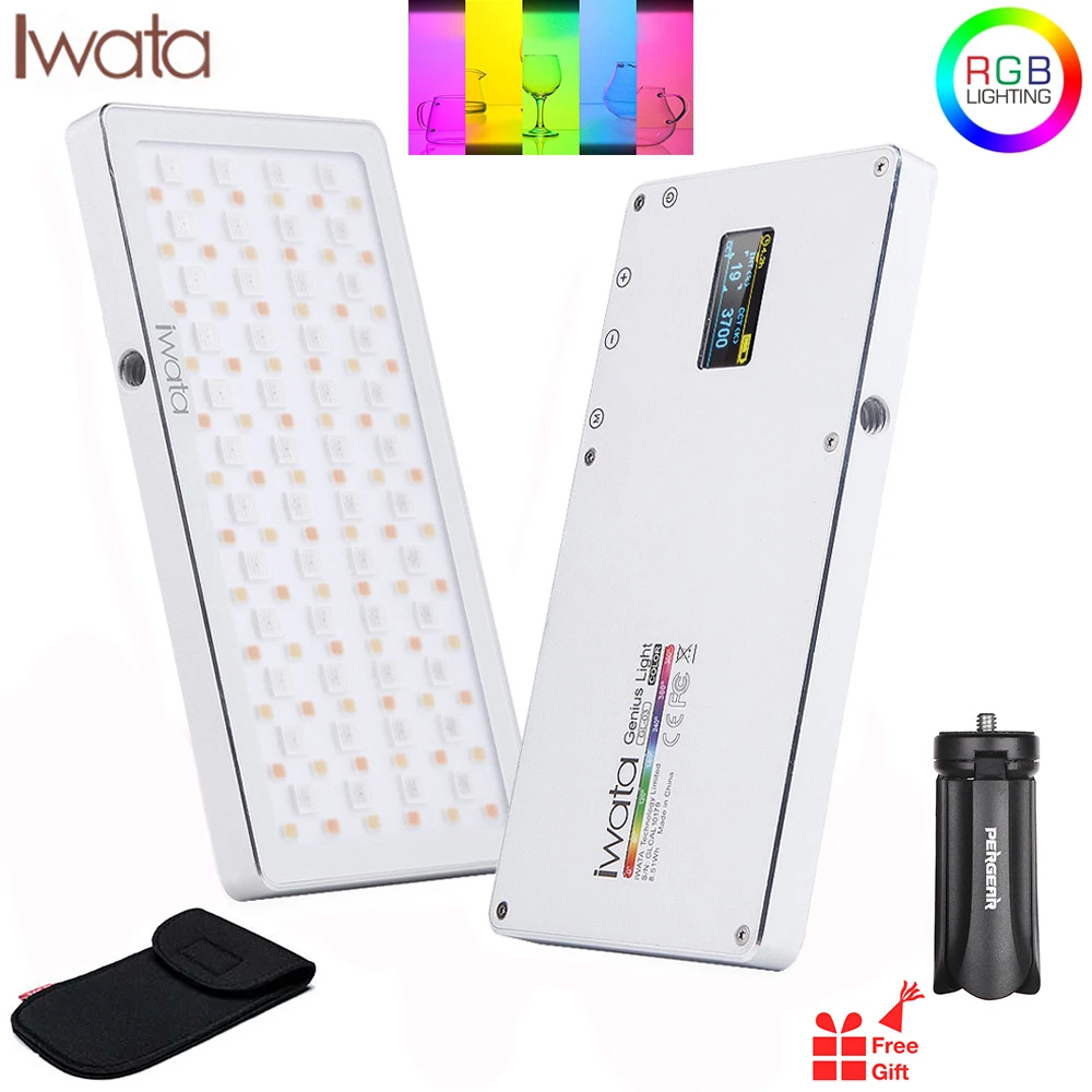 Светодиодная вспышка для видеосъемки Iwata GL 03 Full Color RGB 3000K 5500K с регулируемой