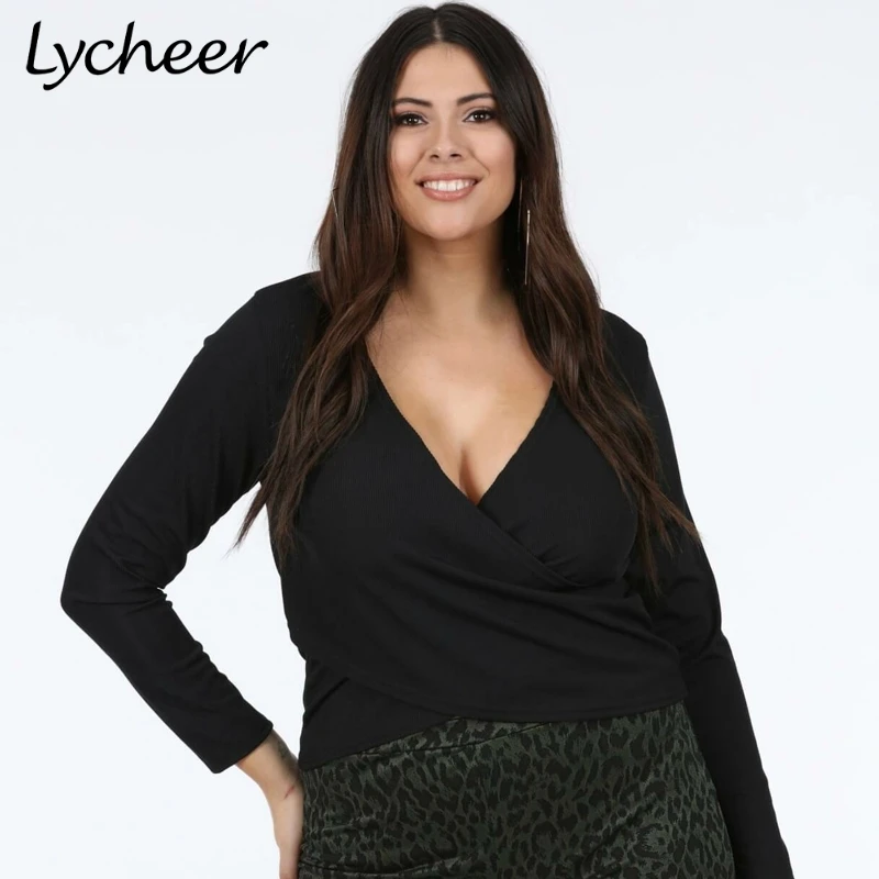 Женская офисная блузка Lycheer элегантная повседневная большого размера на осень 2019