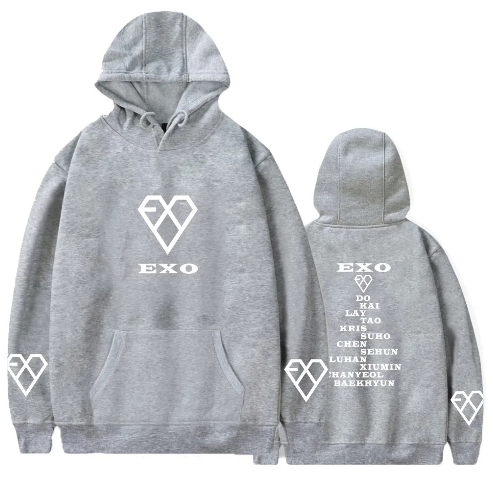 Толстовка с капюшоном EXO Kpop для женщин/мужчин корейская мода пальто в стиле