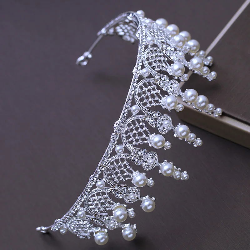 Элегантный свадебный ободок с жемчужинами Корона 2018 Новая принцесса тиары