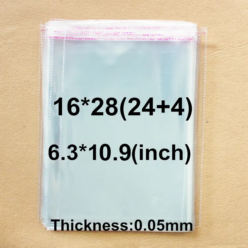 

500 X Clear Self Adhesive Seal Resealable Cellophane Bags 16*28cm Transparent Opp Bag Packing Plastic Bags