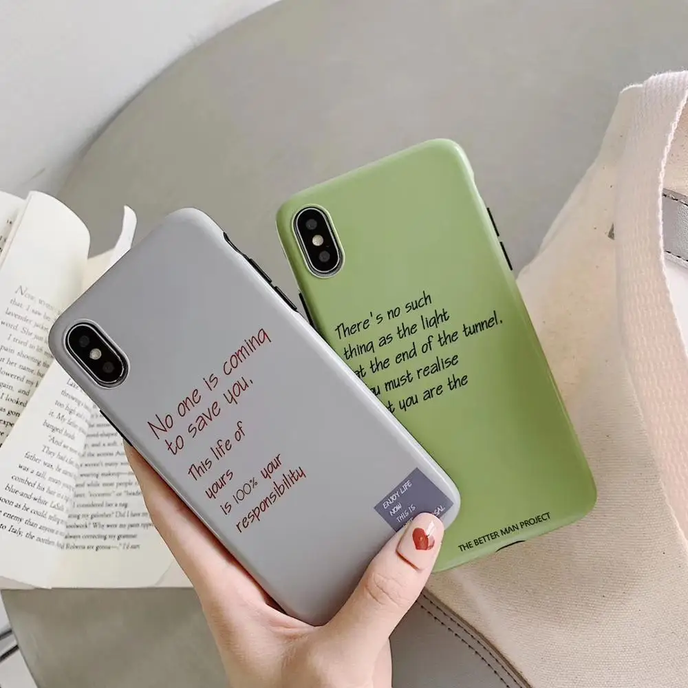 Words Pattern Case For Apple iphone 6 6s 7 8 Plus X XR XS Max Fancy Green Gray Back Cover 6plus 7plus 8plus XSMax TPU Soft Cases | Мобильные