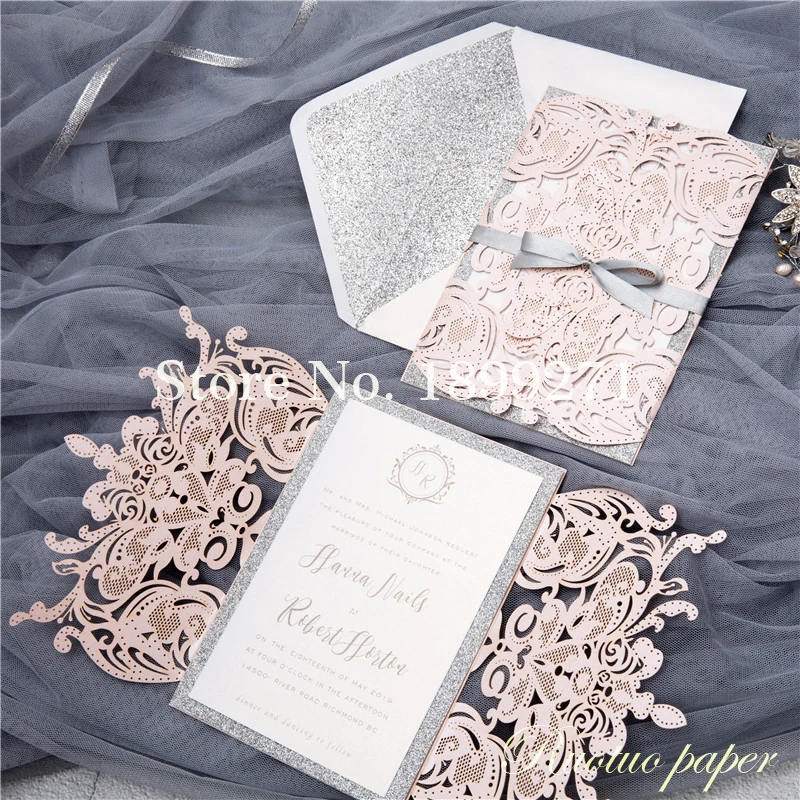 Индивидуальные Пригласительные открытки invitaciones de boda Diecut свадебные