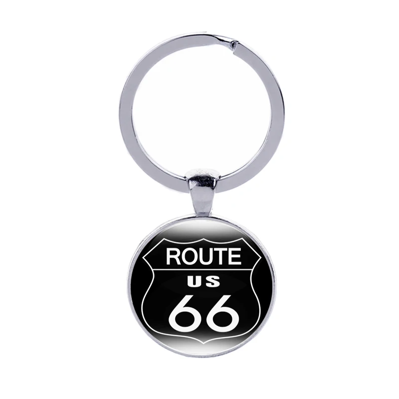 7 10 шт./партия, 18 стилей, США Route 66, брелоки, Стеклянные Кабошоны, Брелоки для ключей, сувенир для путешествий, Автомобильный ключ, подвеска, модные очаровательные ювелирные изделия - Цвет: 7