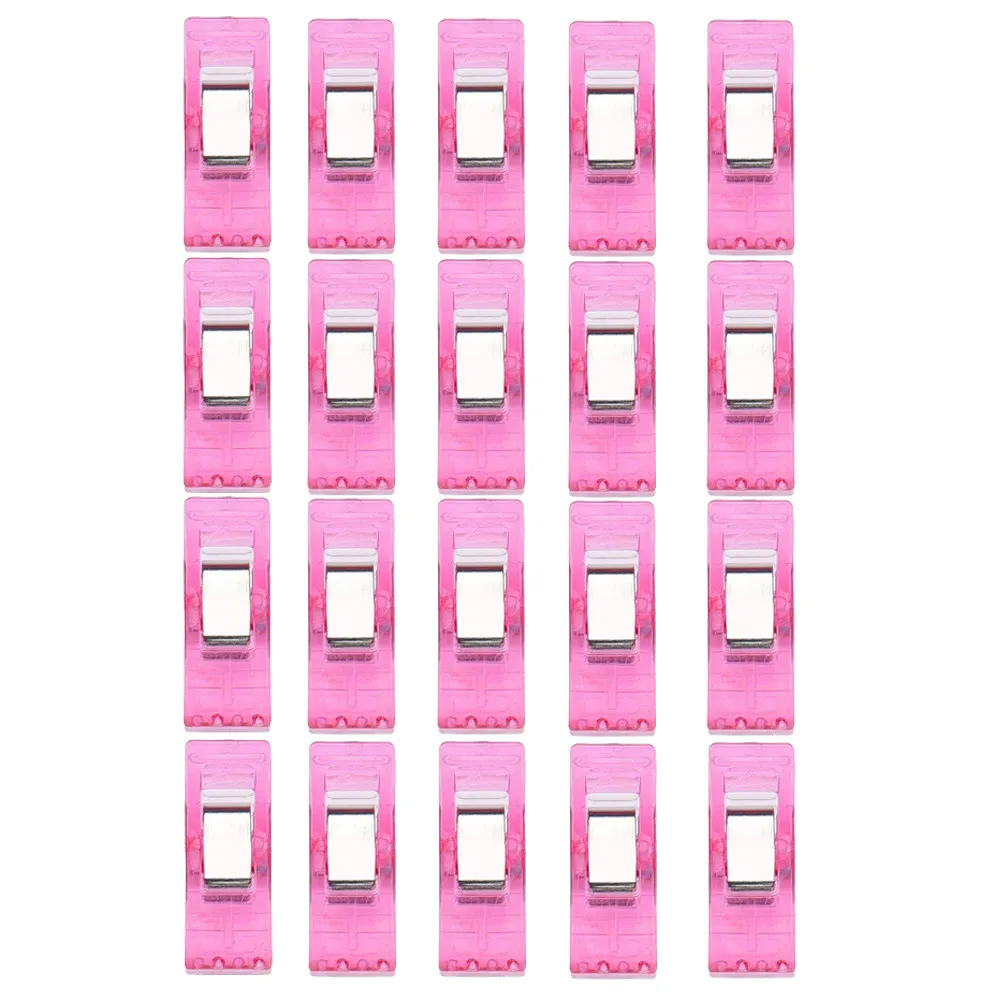 HotPink 20 шт пластиковый прозрачный зажим шитье ремесло одеяло Переплет пластиковая сумка на застежках для лоскутного шитья Ремесло кардиган клип 5,23 - Цвет: HotPink