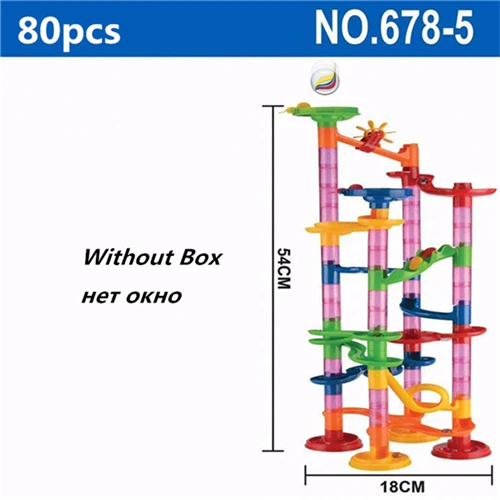 80pcs No box 6 стилей 105 шт DIY Строительные мраморные гоночные шарики лабиринт трек строительные блоки детский подарок для детских развивающих игрушек - Цвет: 80pcs No box