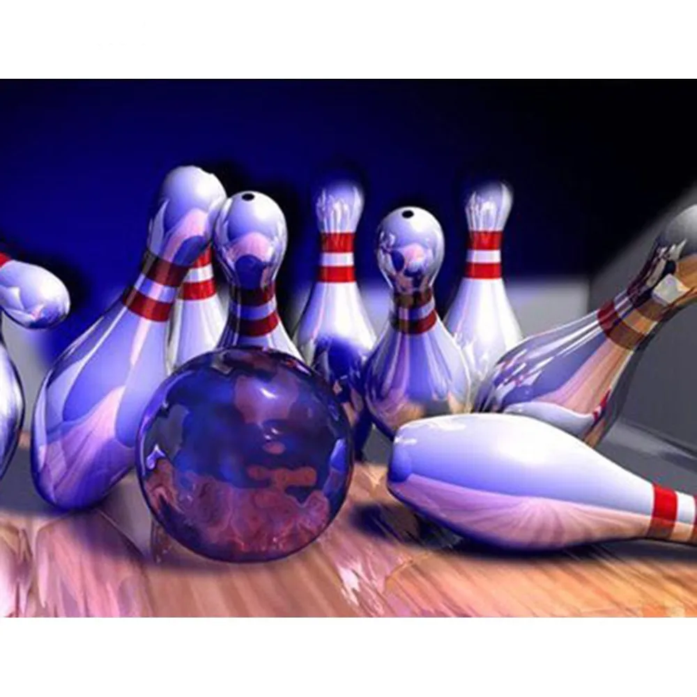 

Landscape Diamond Embroidery Bowling 5d Diy Round Full Diamond Painting Mosaic River Full Square Rhinestones Handmade Gifts