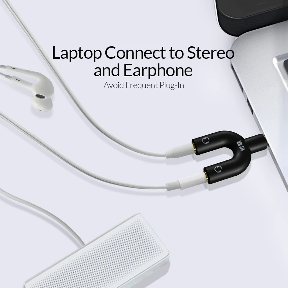 Разветвитель для наушников Unnlink 4 полюса 3 5 гнезда 1X2|aux cable 3.5|cable 3.5splitter headphone |