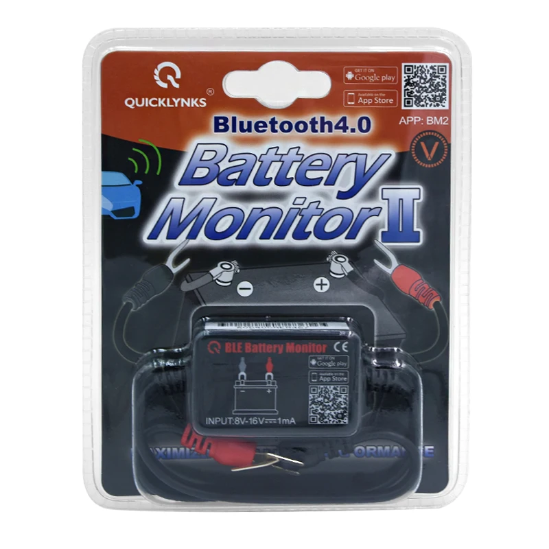 QUICKLYNKS автомобильный монитор батареи BM2 Bluetooth 4 0 устройство для всех автомобилей 12V