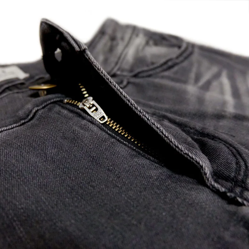 Мужские джинсы стрейч рваные зауженные на молнии Модные | Мужская одежда