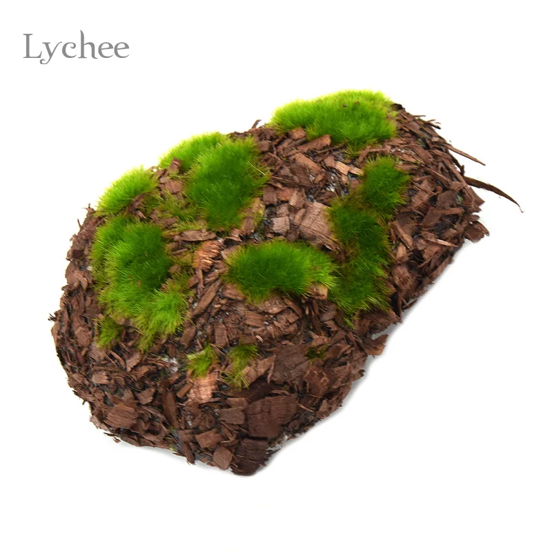 Lychee жизнь 6 шт. древесная стружка зеленый пены мох камень поддельный - Фото №1