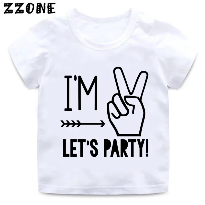 Детская забавная Футболка с принтом I'm 1/2/3/4/5 Let's Party одежда для дня рождения