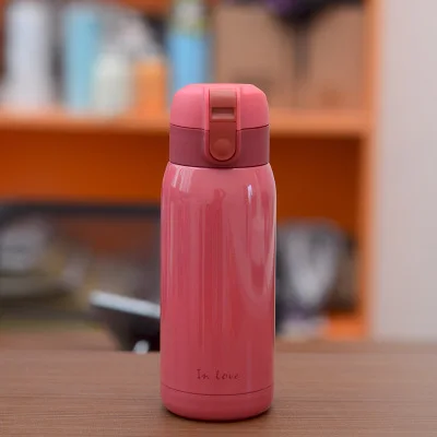 red 360ml Модный термос из нержавеющей стали, мини-Вакуумная чашка, портативная детская бутылка для воды, модные термосы, кофейная кружка для чая в подарок - Цвет: red 360ml