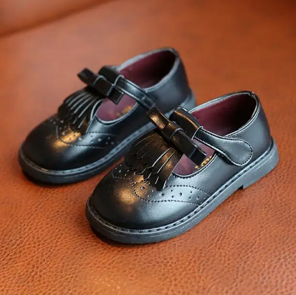 New 2020 Spring Autumn Kids Leather Shoes Tassel Bowtie Baby Toddler Girl Brogue Girls Oxford Size 21-30 | Детская одежда и обувь