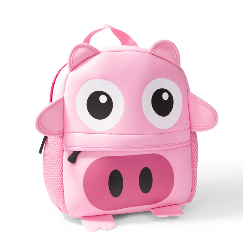 Pig Милые детские школьные сумки для малышей с 3D рисунком динозавра, неопреновый рюкзак для детского сада, школьная сумка для девочек и мальчиков, Детские рюкзаки - Цвет: Pig