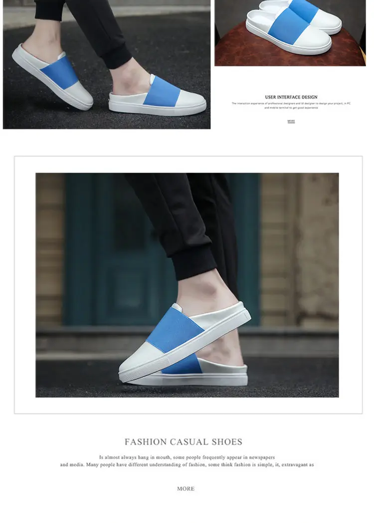 EXCARGO mules; мужские шлепанцы без шнуровки; коллекция года; белые парусиновые кроссовки для мужчин; тапочки с закрытым носком; летние туфли на плоской подошве для мужчин
