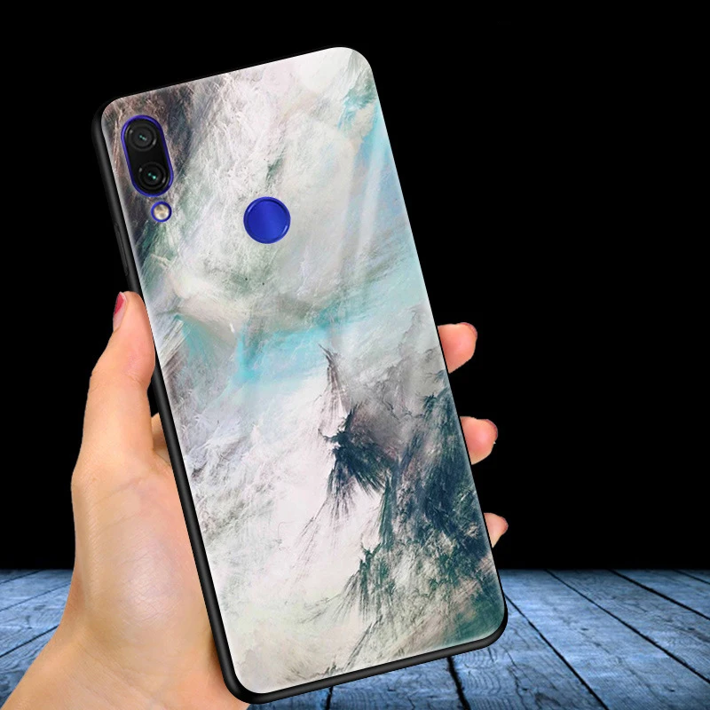 Для Xiaomi Redmi Note 7 чехол Модный Жесткий PC стекло задняя крышка для Xiaomi Redmi Note 7 Pro силиконовая рамка Fundas Redmi Note7 Capa
