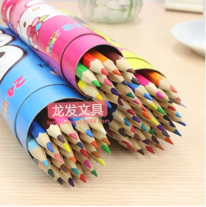 Креативный мультяшный цветной картридж для карандашей 12 видов цветов 24 цвета 36