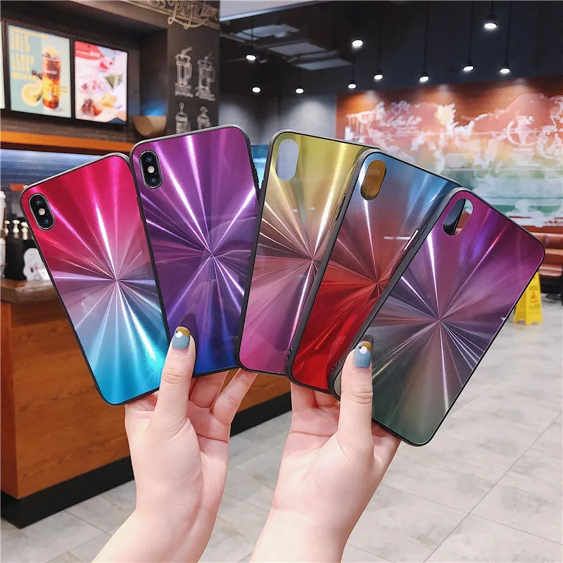 Чехол для iphone XS Max XR 3D градиентный зеркальный чехол iPhone 6 6S 7 8 Plus X чехлы