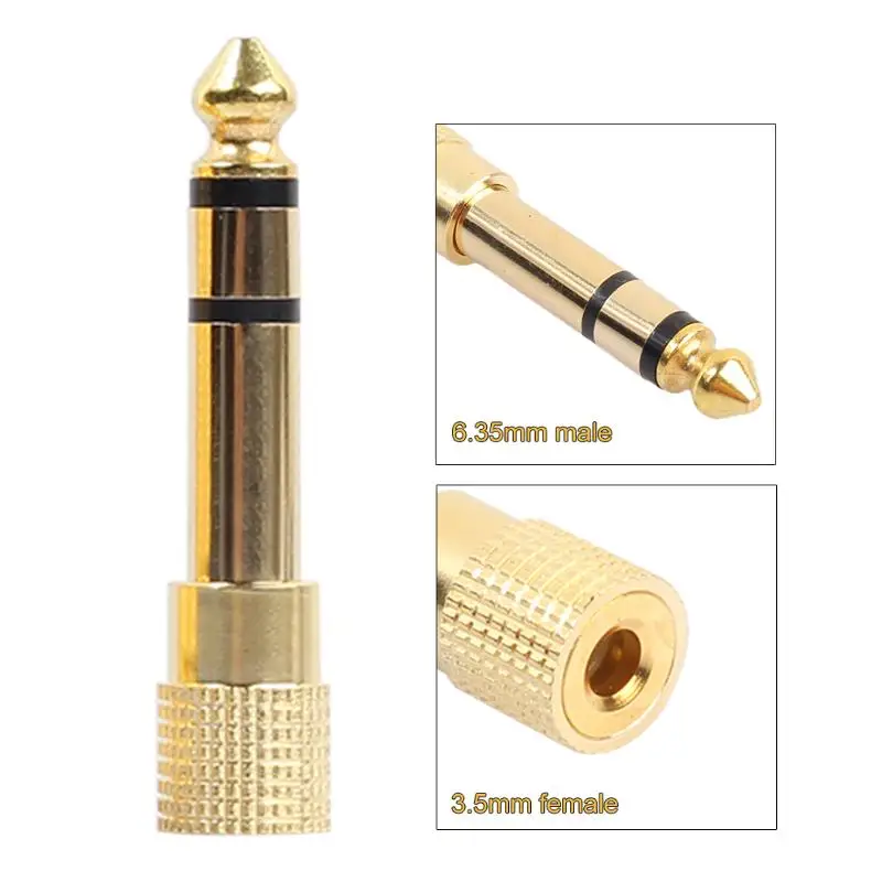 1/2/10pcs Audio Jack Gold Plated Plug TRS 1/4 &quot(6.3 mm) to 1/8 inch(3.5mm) Male Female Stereo Adapter | Обустройство дома